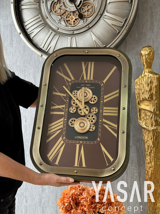 Bellmora Metal Çarklı Duvar Saati 48x68 Cm