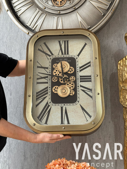 Bellmonta Metal Çarklı Duvar Saati 48x68 Cm