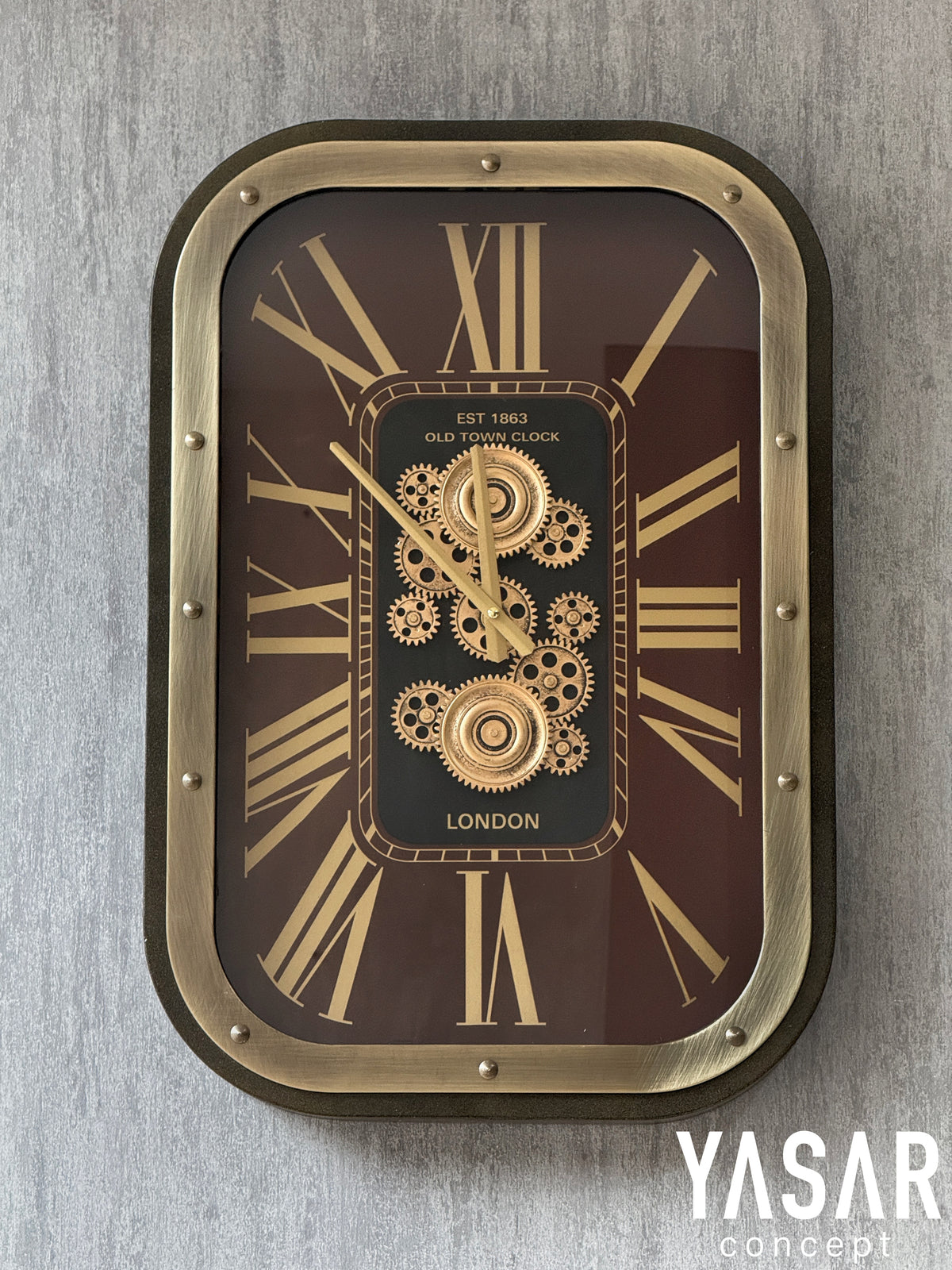 Bellmora Metal Çarklı Duvar Saati 43x63 Cm