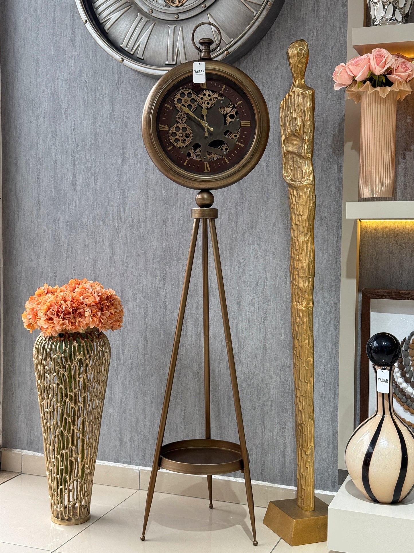 Victorio Metal Çarklı Tripod Ayaklı Saat 160 Cm