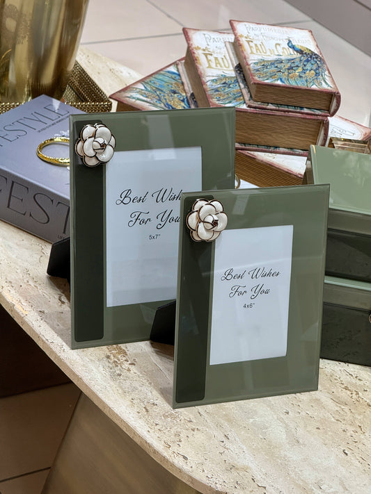 Amoria Cam Fotoğraf Çerçevesi Yeşil 10x15 Cm