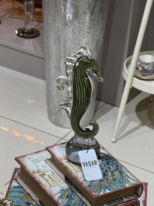 Hippocampe Cam Deniz Atı Yeşil 11x28 Cm