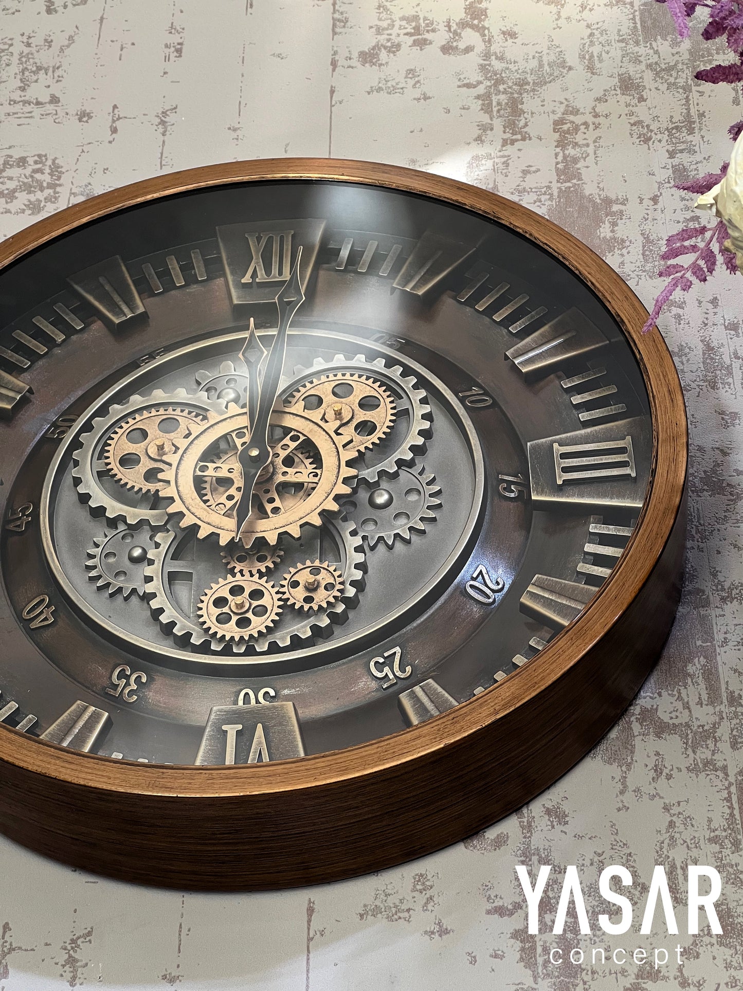 Cranford Metal Çarklı Duvar Saati 46 Cm