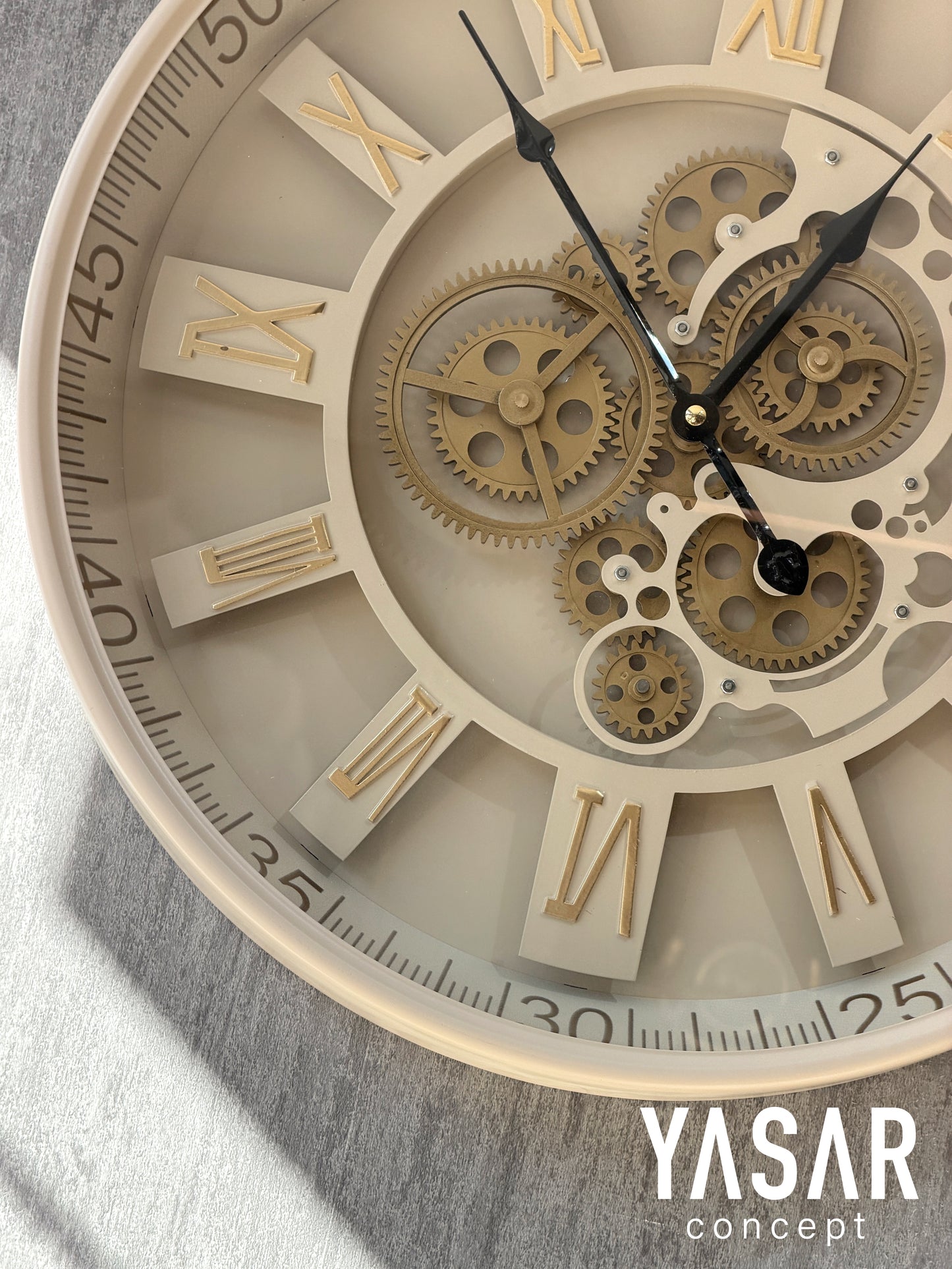 Vanilith Metal Çarklı Duvar Saati 46 Cm