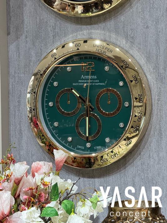Rexhorloge Metal Duvar Saati 40 Cm Yeşil