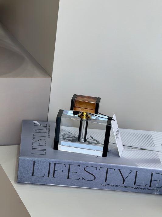 Ambre Kristal Parfüm Şişesi Şeffaf Siyah Amber