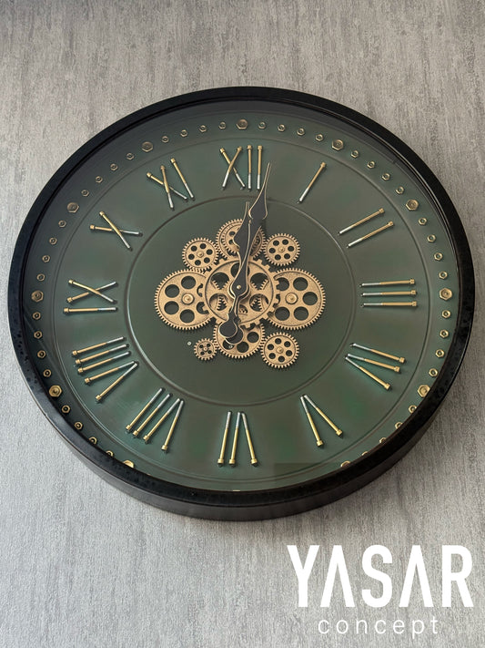 Viteverde Metal Çarklı Duvar Saati 66 Cm