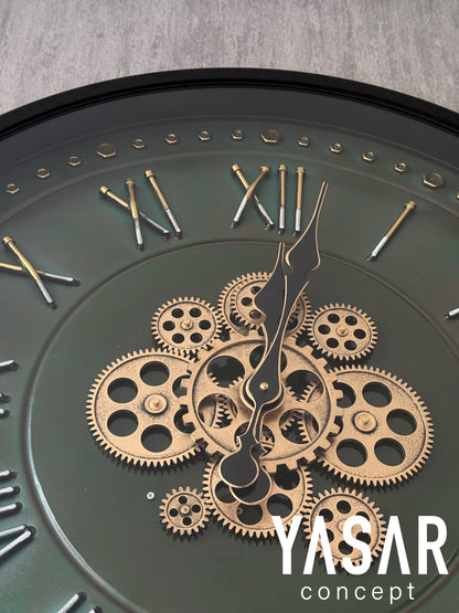 Viteverde Metal Çarklı Duvar Saati 66 Cm