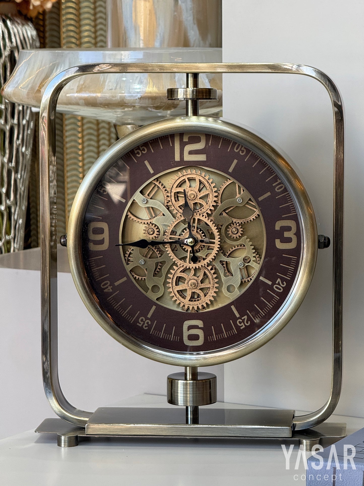 Auriclock Metal Çarklı Masa Saati 30x38 Cm