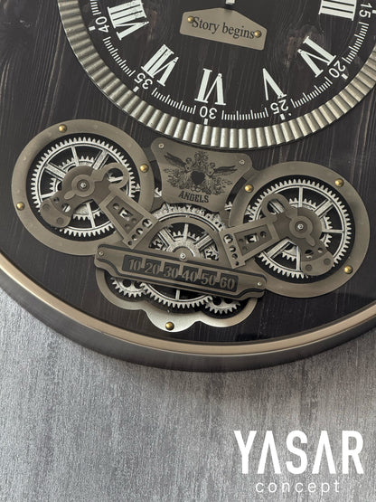 Neromech Metal Çarklı Duvar Saati 60 Cm