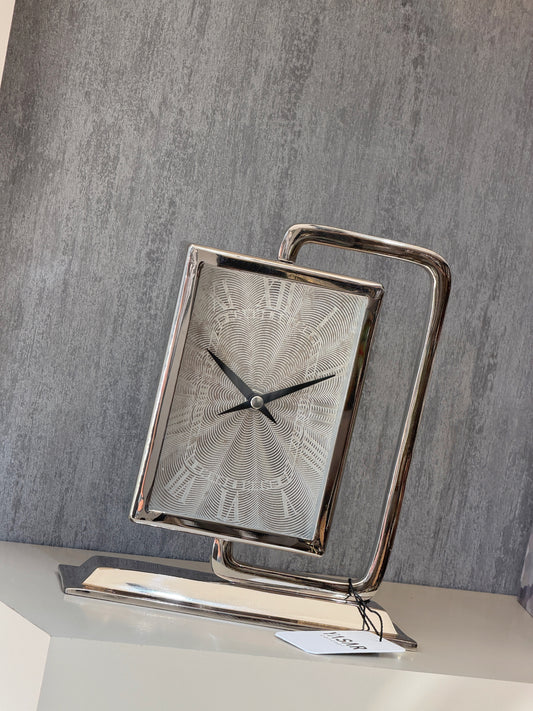 Bellagio Metal Masa Saati Gümüş 20x22 Cm