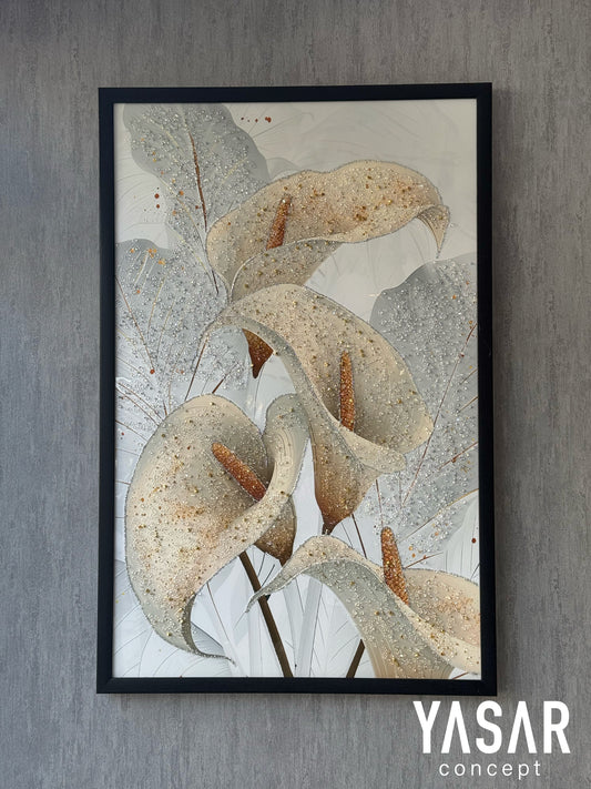 Whispers of Calla Kristal Epoksi Taşlı Reçine Tablo 75x115 Cm