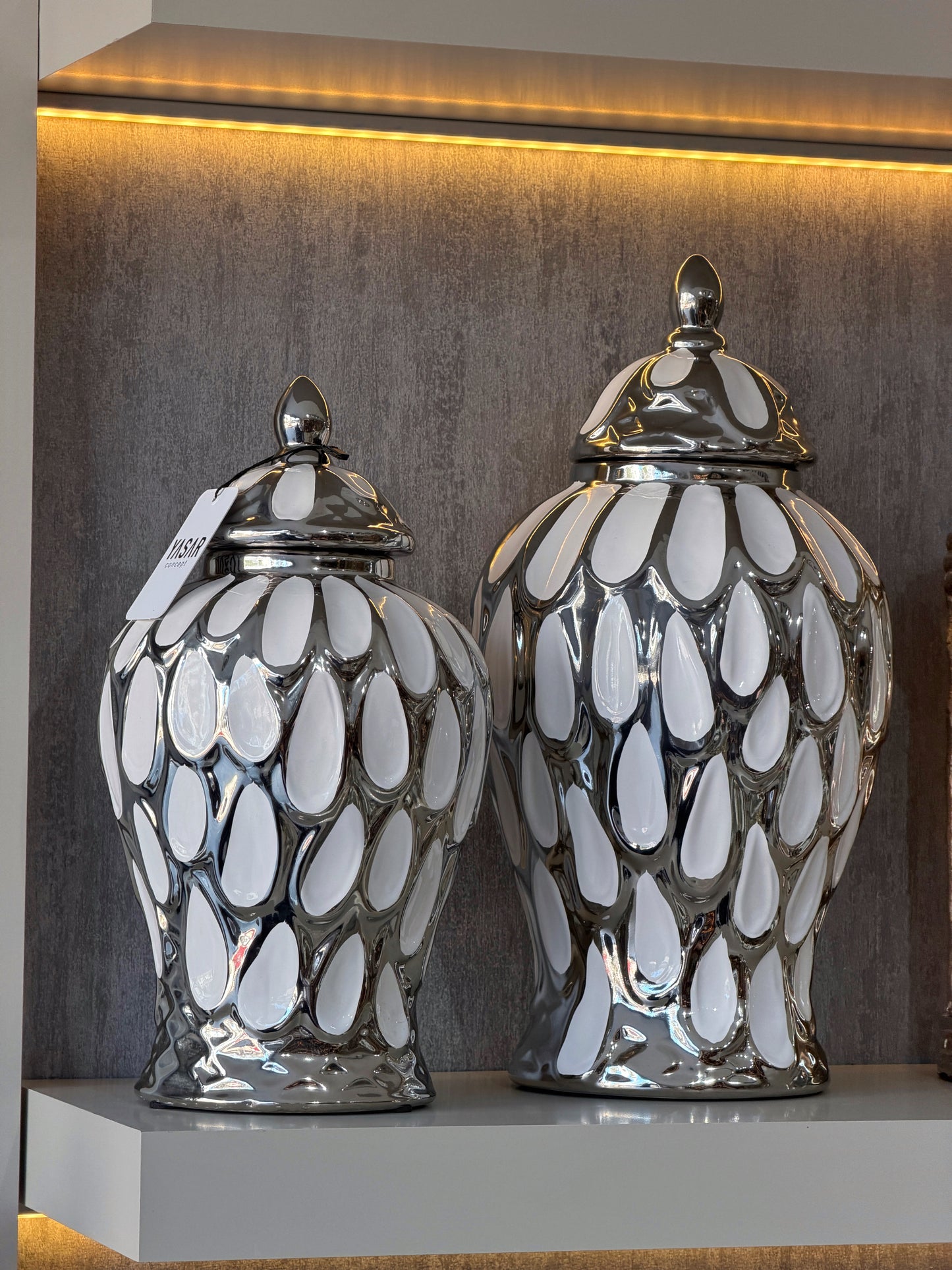 Aurum Seramik Küp Kapaklı Vazo Set