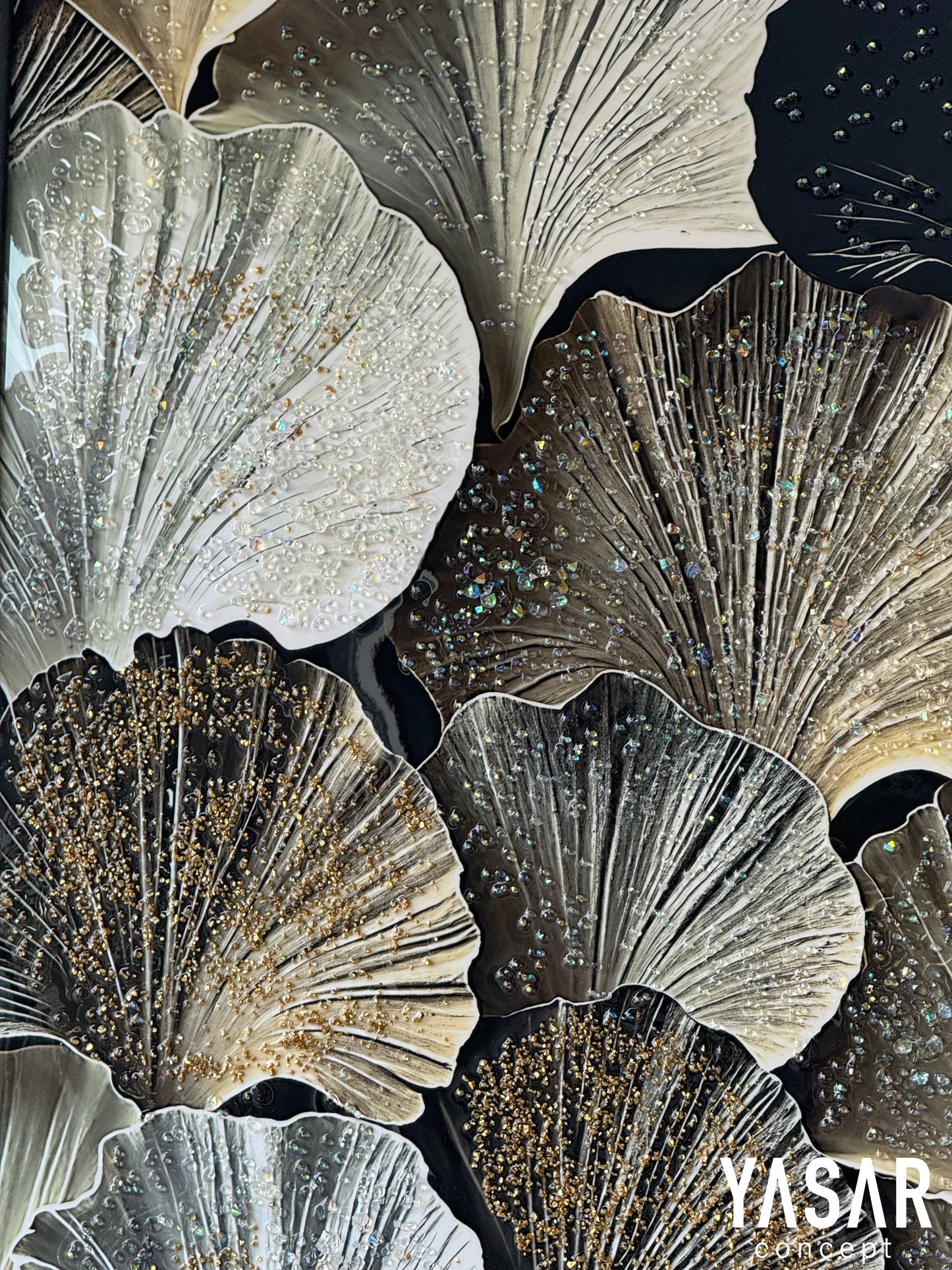 Gingelle Kristal Epoksi Taşlı Reçine Tablo 75x115 Cm