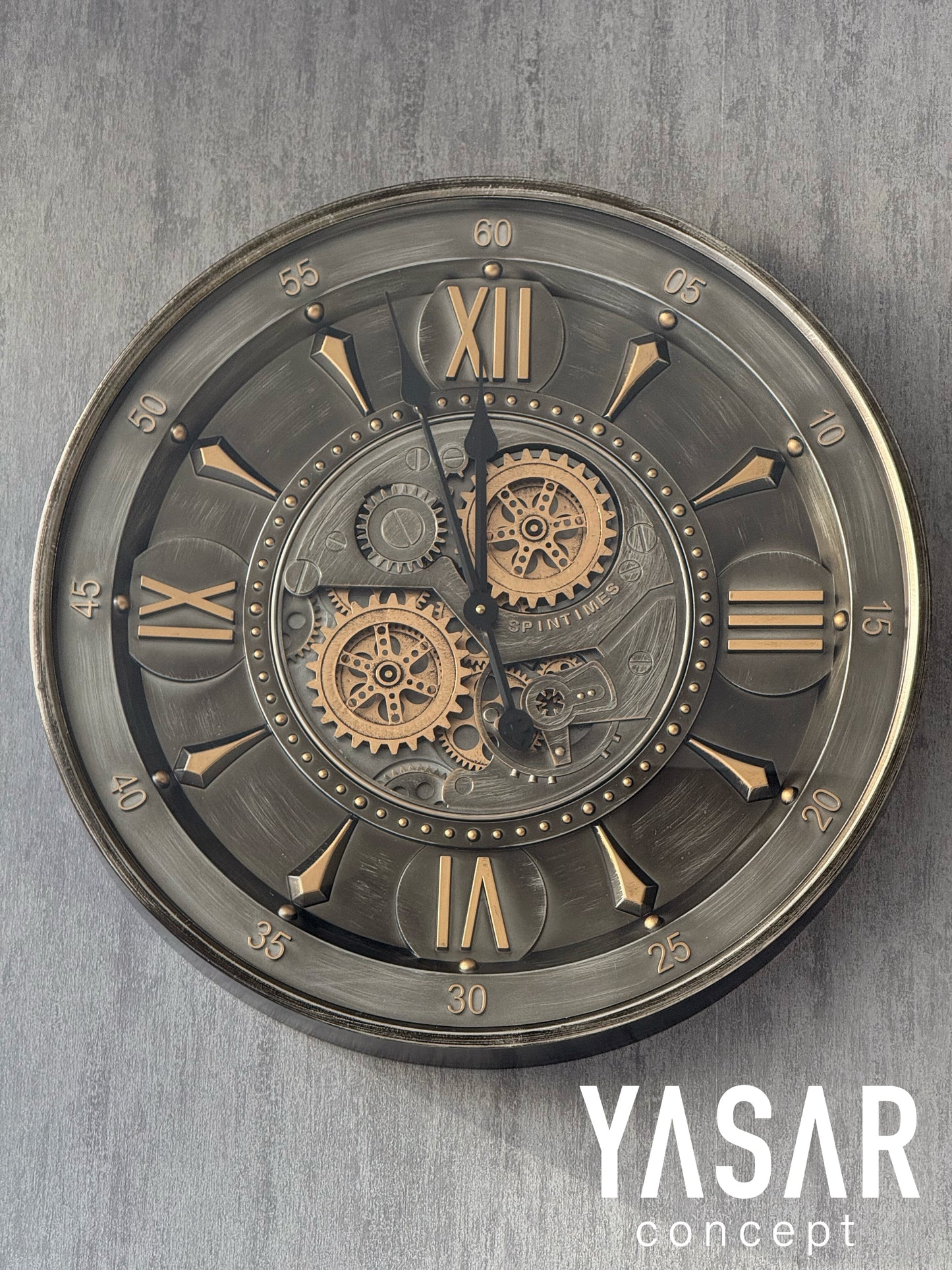 Cavallo Tempo Metal Çarklı Duvar Saati 60 Cm