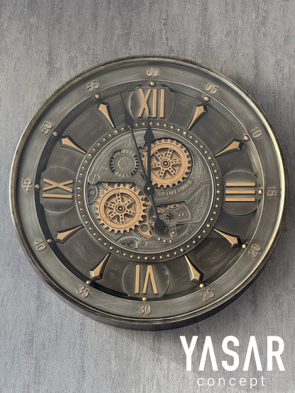 Cavallo Tempo Metal Çarklı Duvar Saati 60 Cm