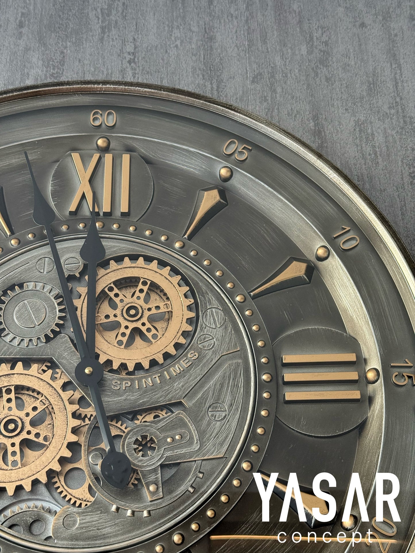 Cavallo Tempo Metal Çarklı Duvar Saati 60 Cm