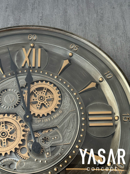 Cavallo Tempo Metal Çarklı Duvar Saati 60 Cm