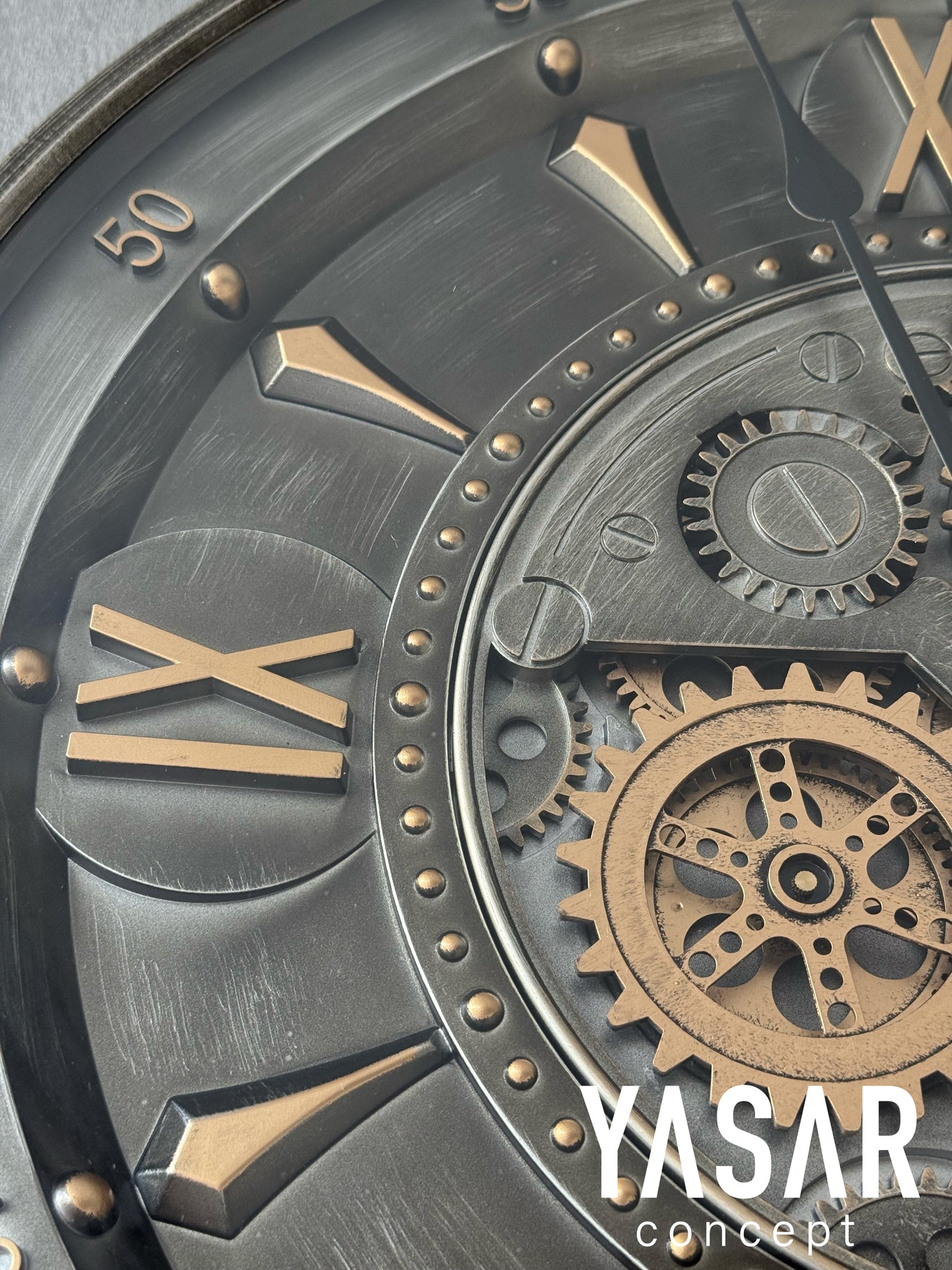 Cavallo Tempo Metal Çarklı Duvar Saati 60 Cm