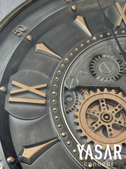 Cavallo Tempo Metal Çarklı Duvar Saati 60 Cm