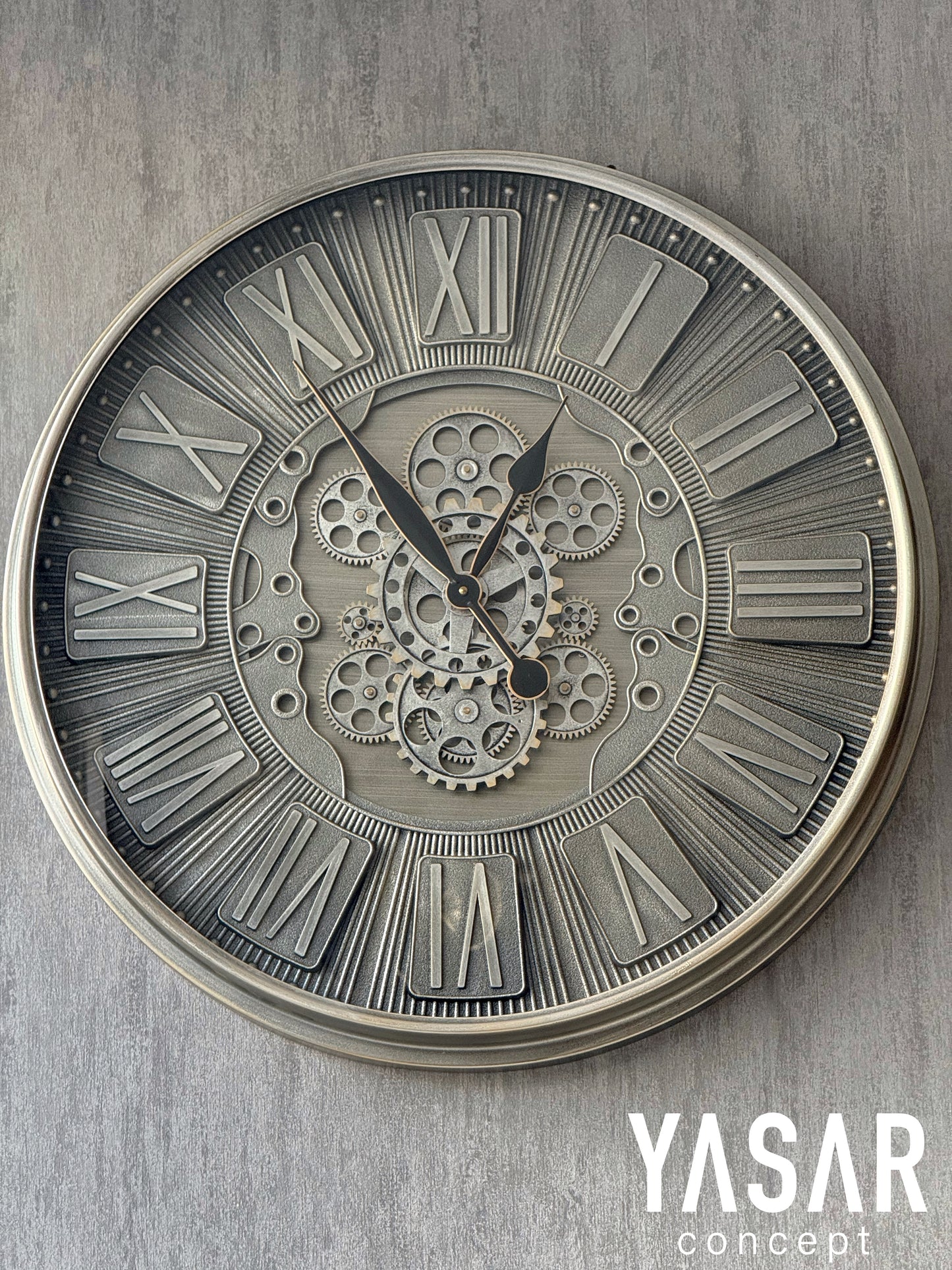 Ingrano Metal Çarklı Duvar Saati 70 Cm