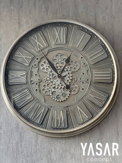 Ingrano Metal Çarklı Duvar Saati 70 Cm