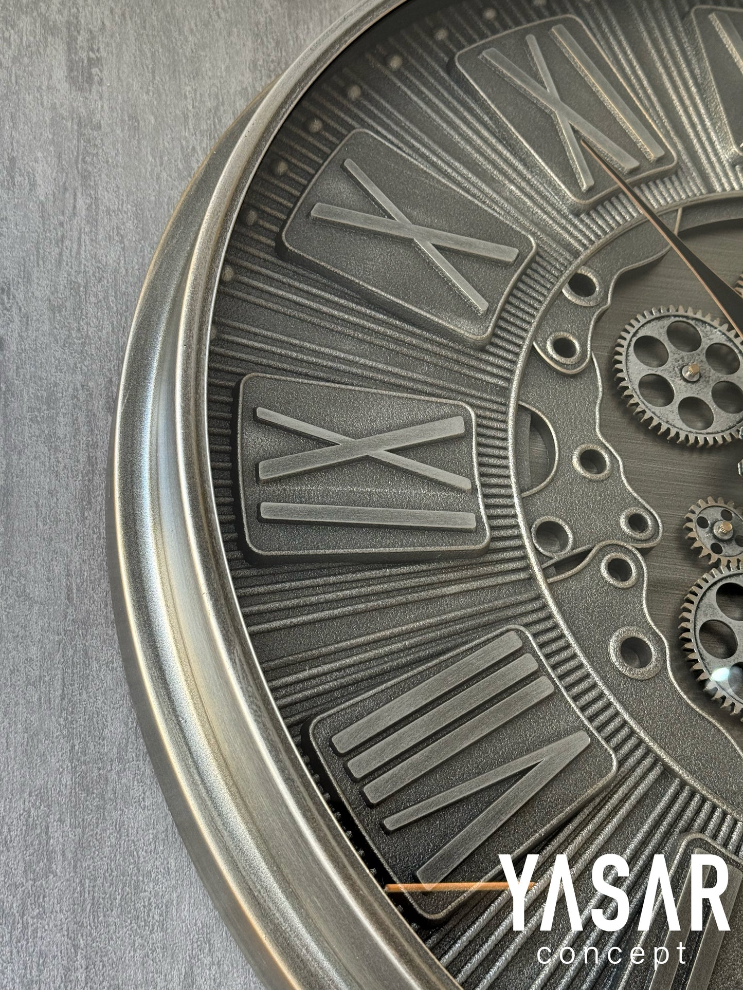 Ingrano Metal Çarklı Duvar Saati 70 Cm