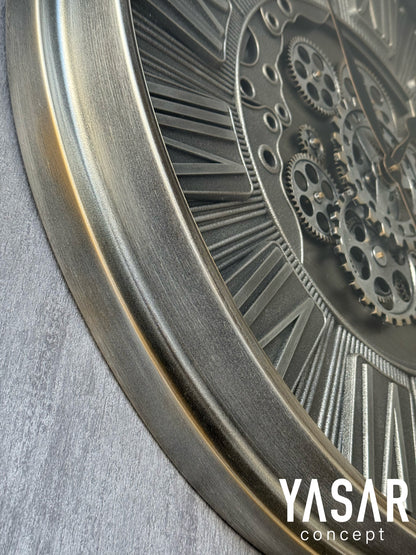 Ingrano Metal Çarklı Duvar Saati 70 Cm