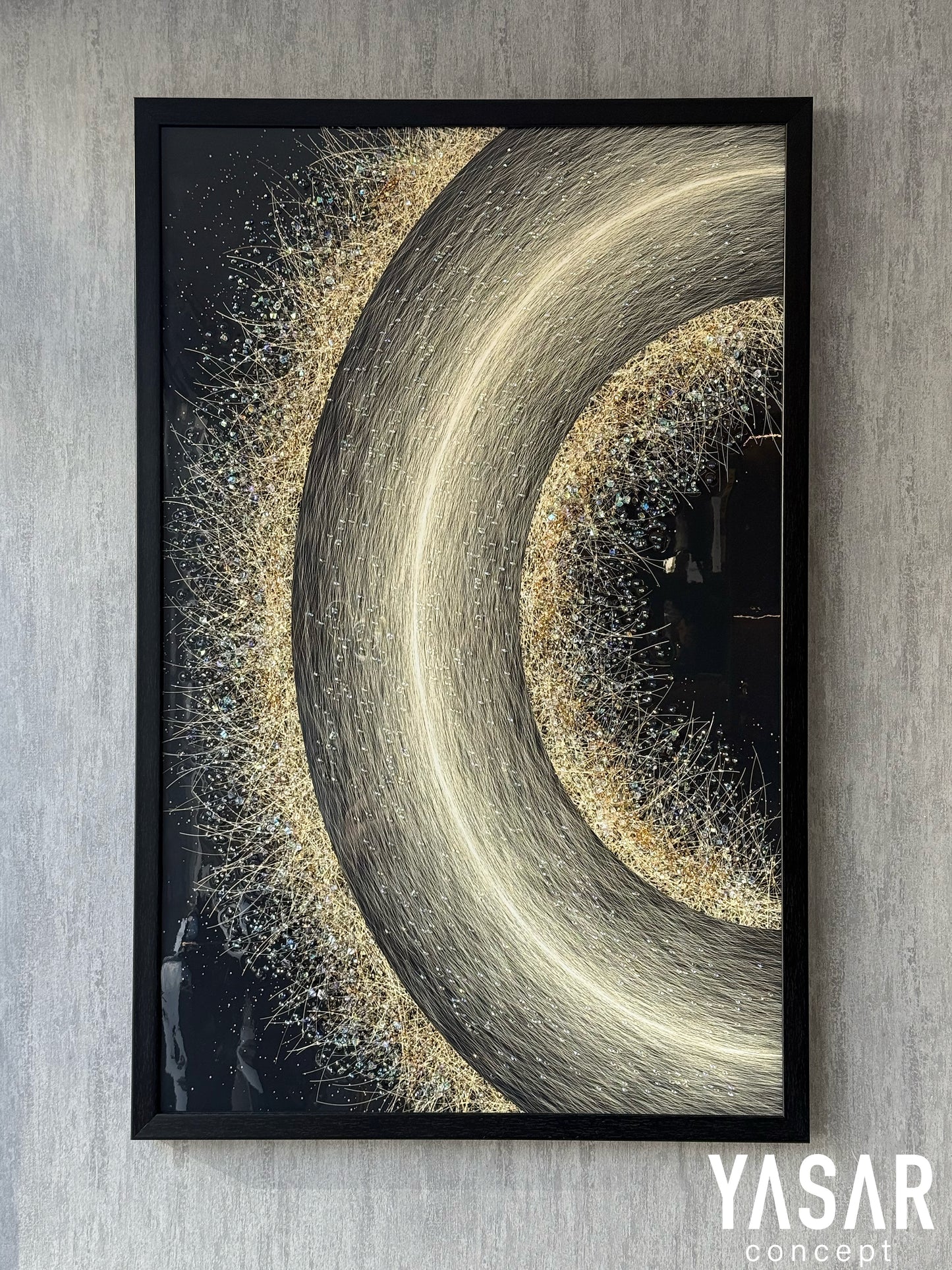 Mezzaluce Kristal Epoksi Taşlı Reçine Tablo 75x115 Cm