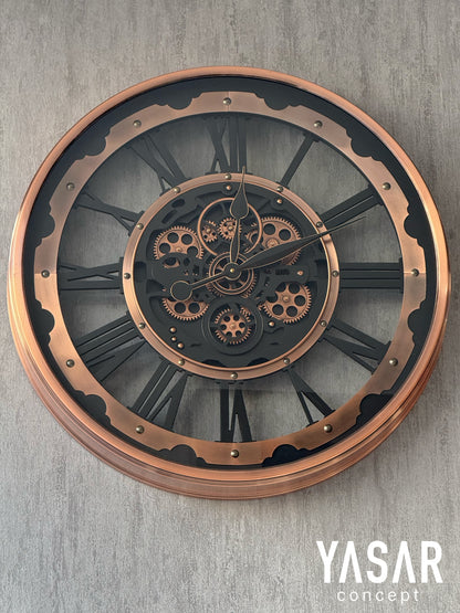Rosengine Metal Çarklı Duvar Saati 66 Cm
