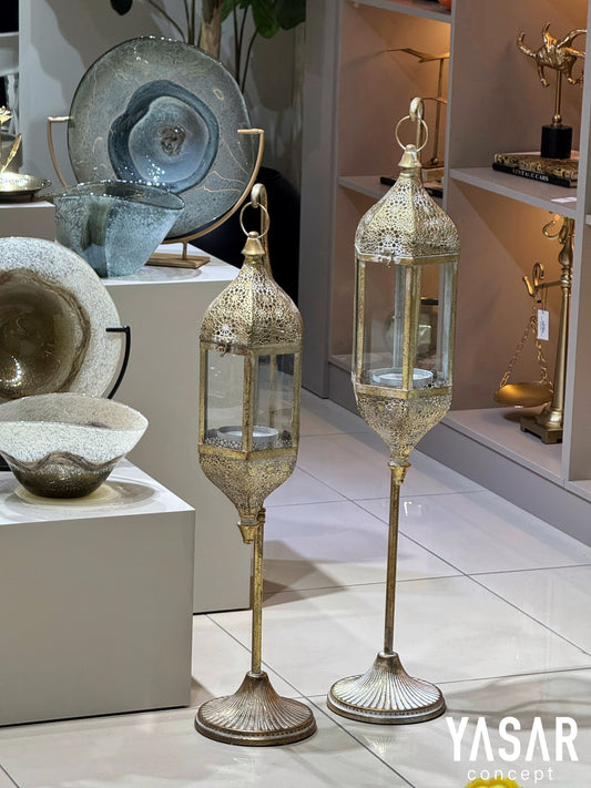 Rustlume Ayaklı Metal Yer Feneri Set