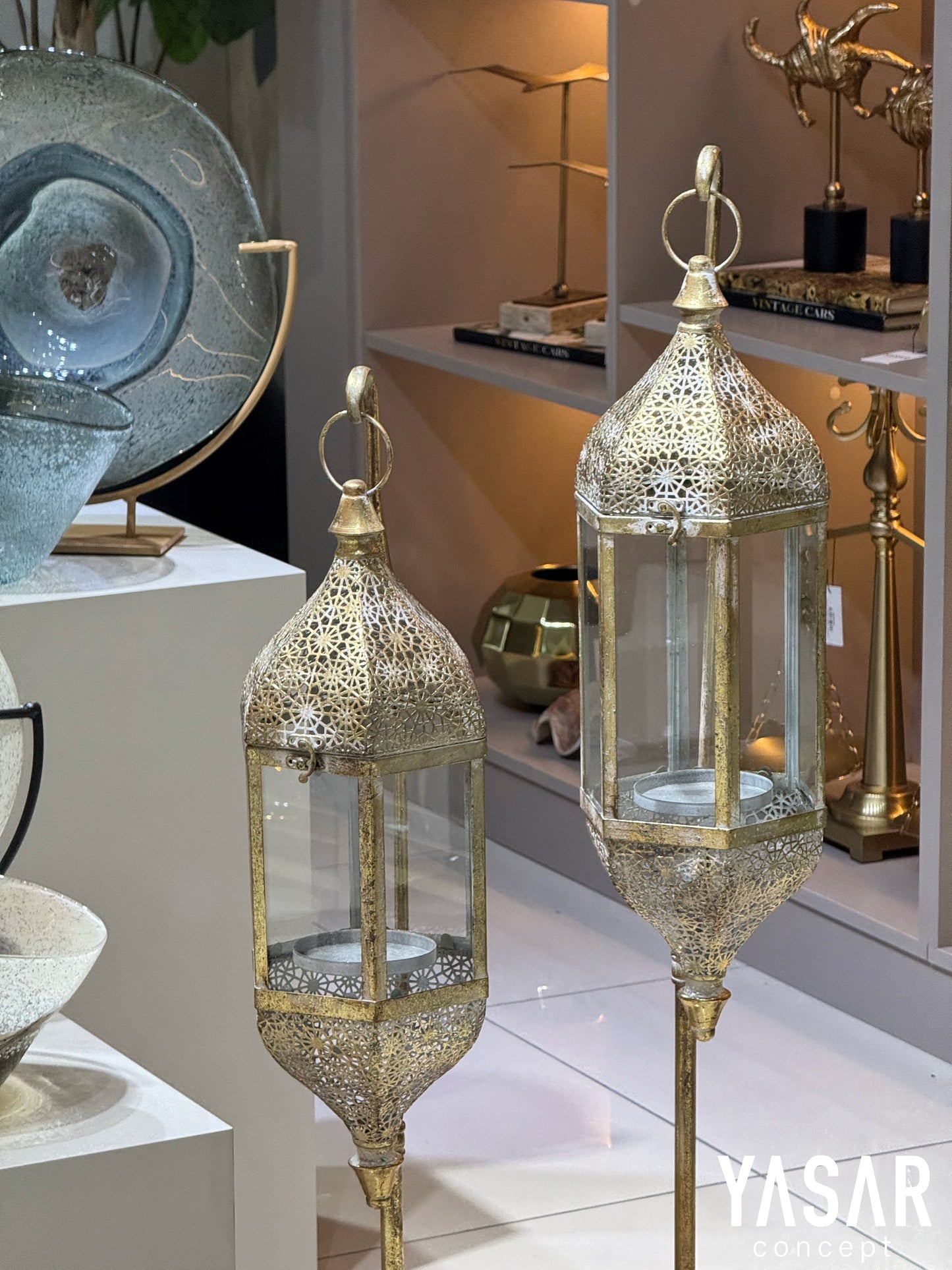 Rustlume Ayaklı Metal Yer Feneri Set