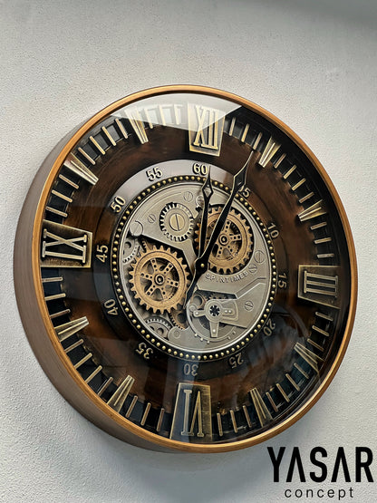 Clenton Metal Çarklı Duvar Saati 60 Cm