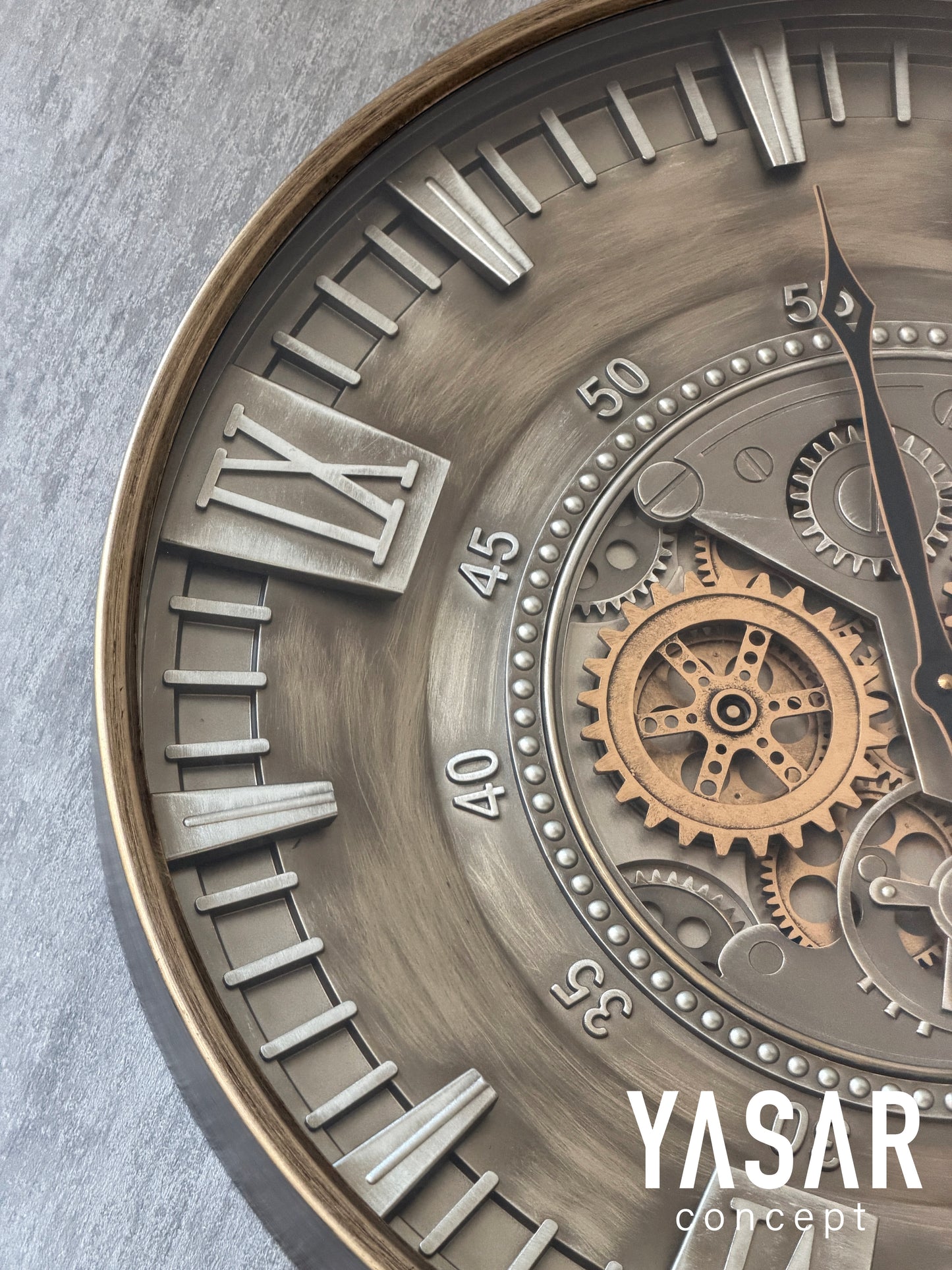 Rotavera Metal Çarklı Duvar Saati 60 Cm