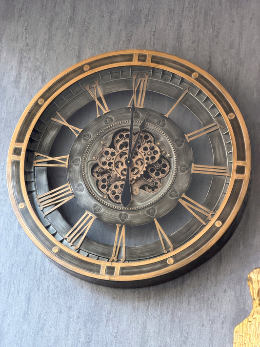 Stoneheaven  Metal Çarklı Duvar Saati 80 Cm (Hafif Kusurlu) %40 İndirimli