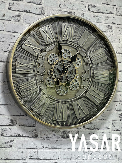 Clokar Metal Çarklı Duvar Saati 60 Cm