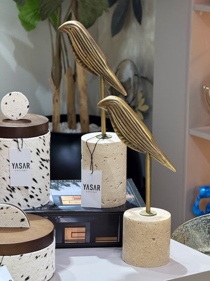 Aviora Dekoratif Kuş Obje Traverten Mermer