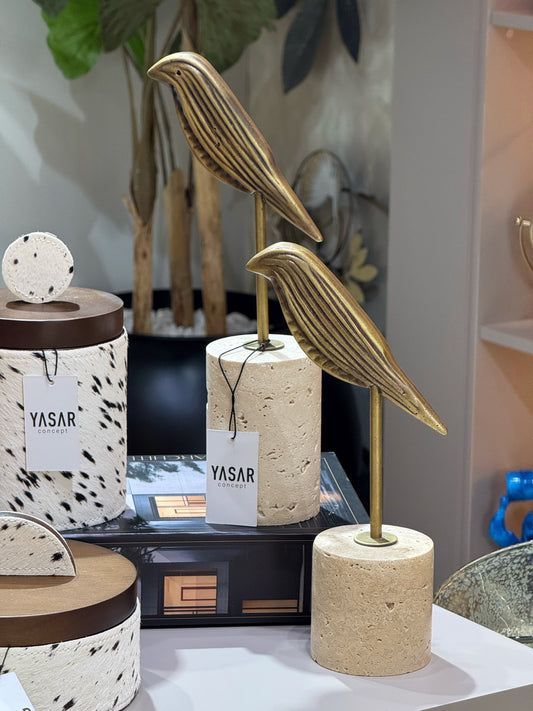 Aviora Dekoratif Kuş Obje Traverten Mermer