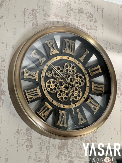 Mechadial Metal Çarklı Duvar Saati 60 Cm