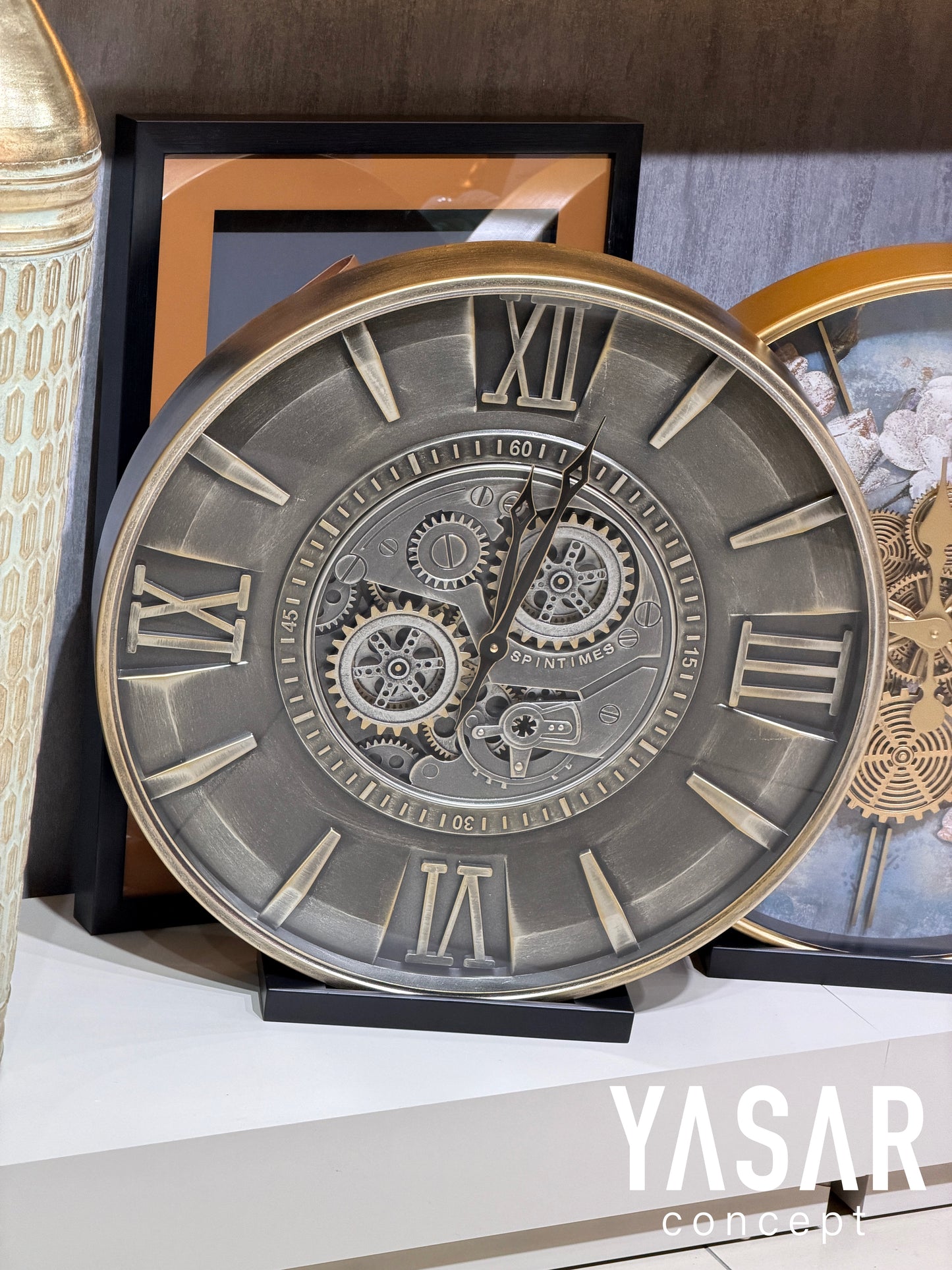 Riverton Metal Çarklı Duvar Saati 60 Cm