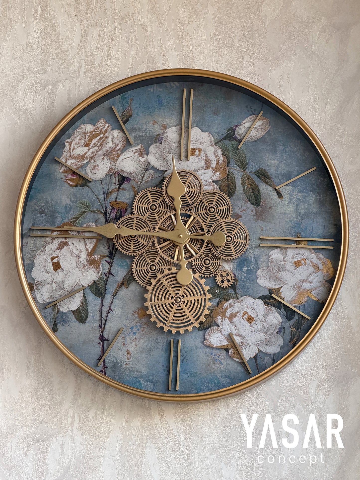 Seraphlora Metal Çarklı Duvar Saati 60 Cm