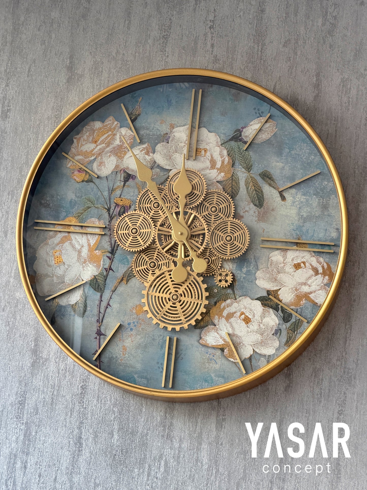 Seraphlora Metal Çarklı Duvar Saati 60 Cm