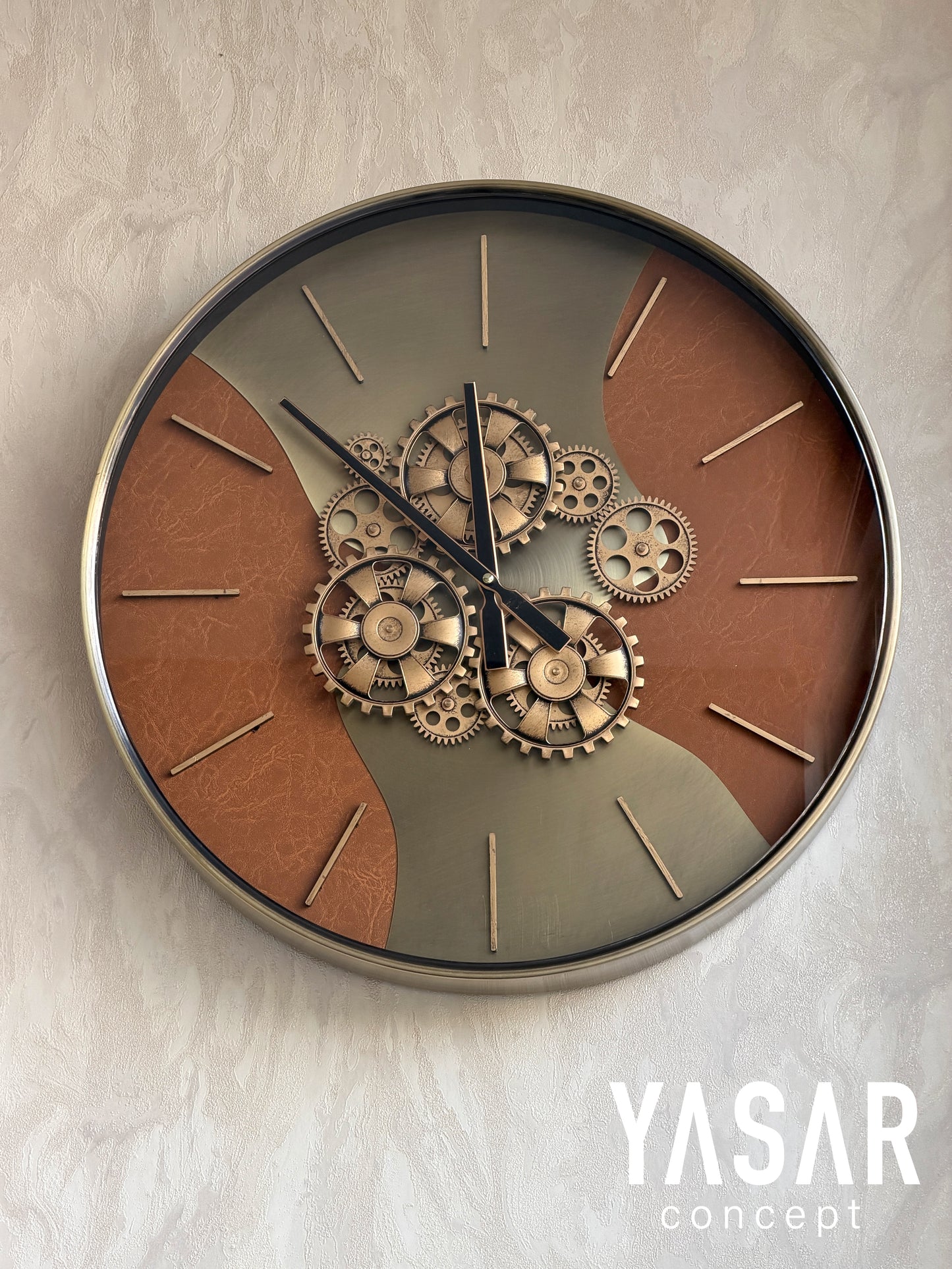 Ferrano Metal Çarklı Duvar Saati 55 Cm