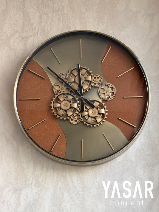 Ferrano Metal Çarklı Duvar Saati 55 Cm