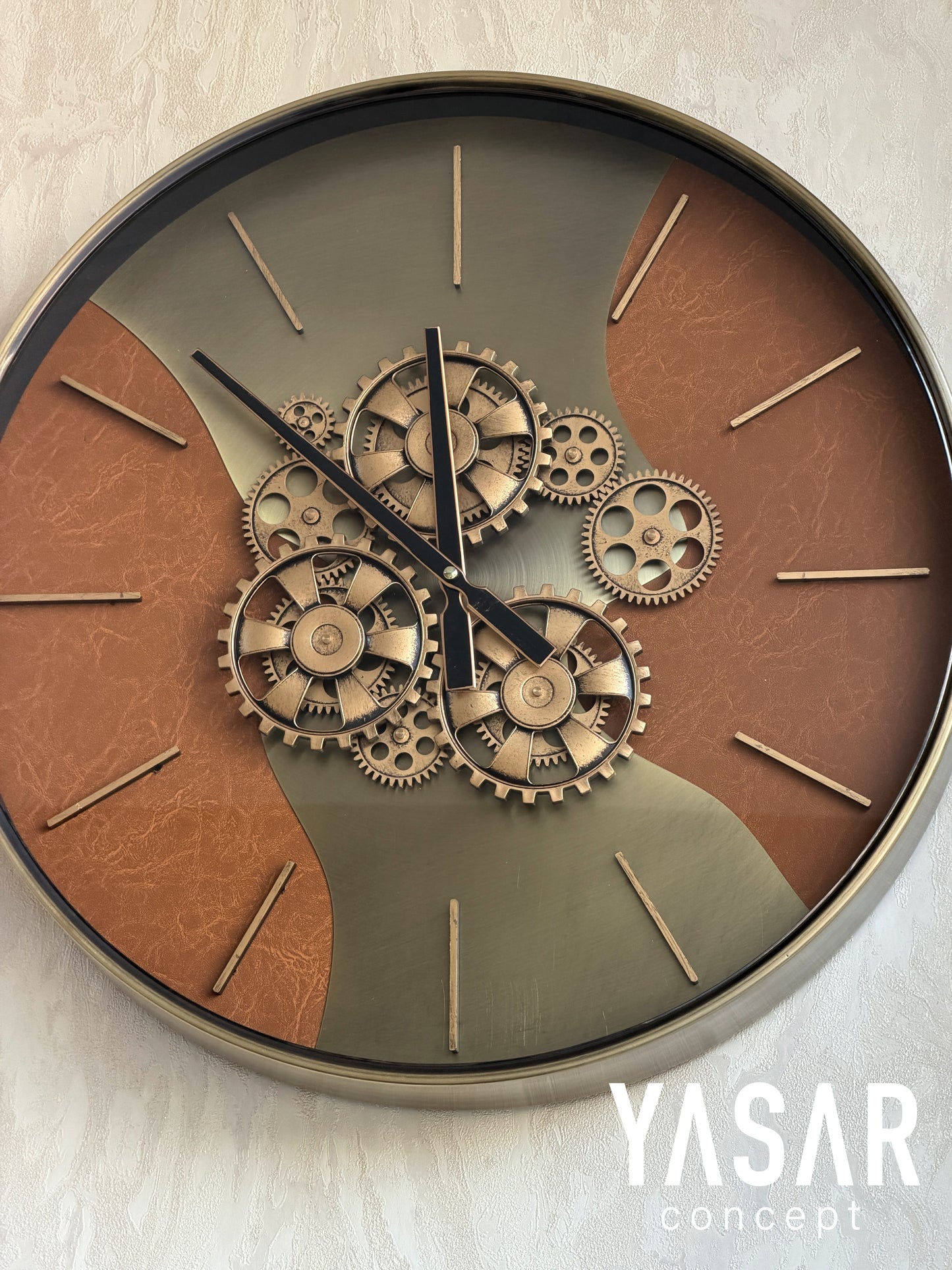 Ferrano Metal Çarklı Duvar Saati 55 Cm