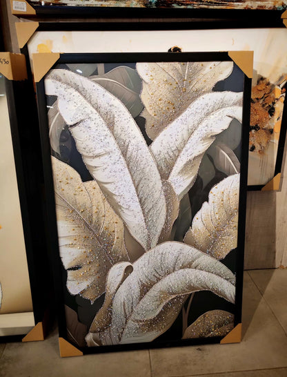 Lustrous Leaves Kristal Epoksi Taşlı Reçine Tablo