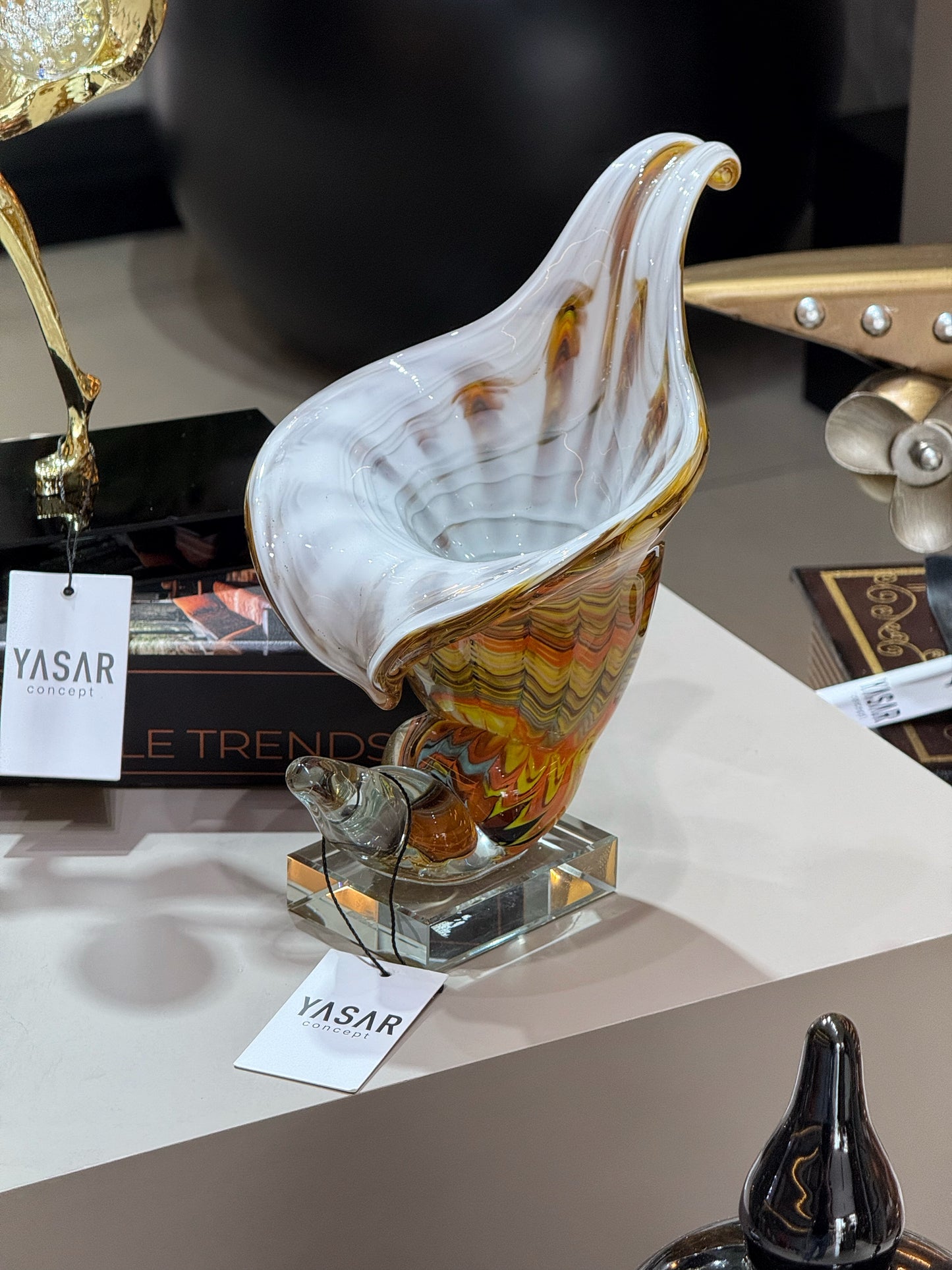 Opalina Dekoratif Cam Deniz Kabuğu 18x24 Cm