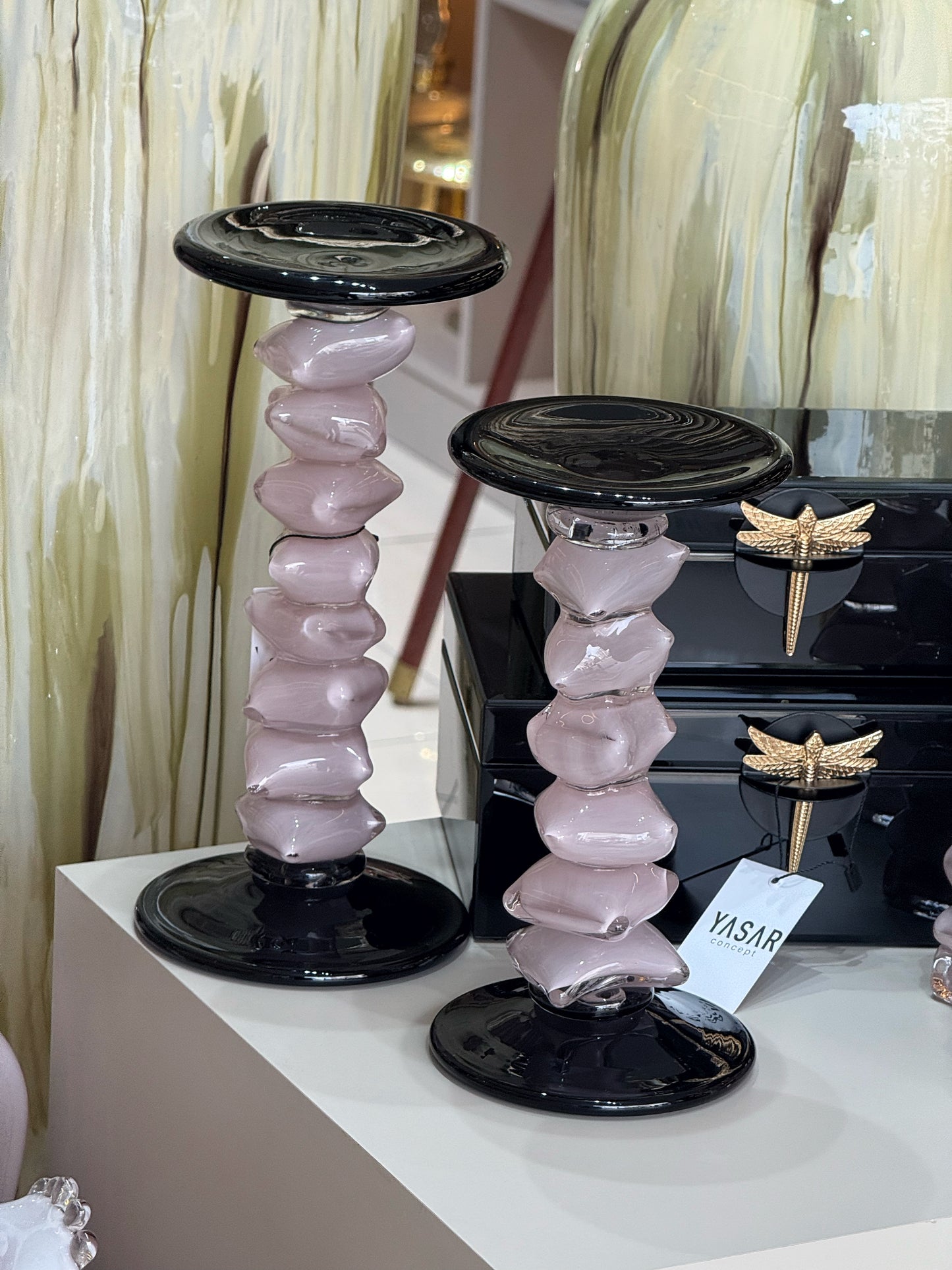 Formica Cam Mumluk Set Pudra Siyah