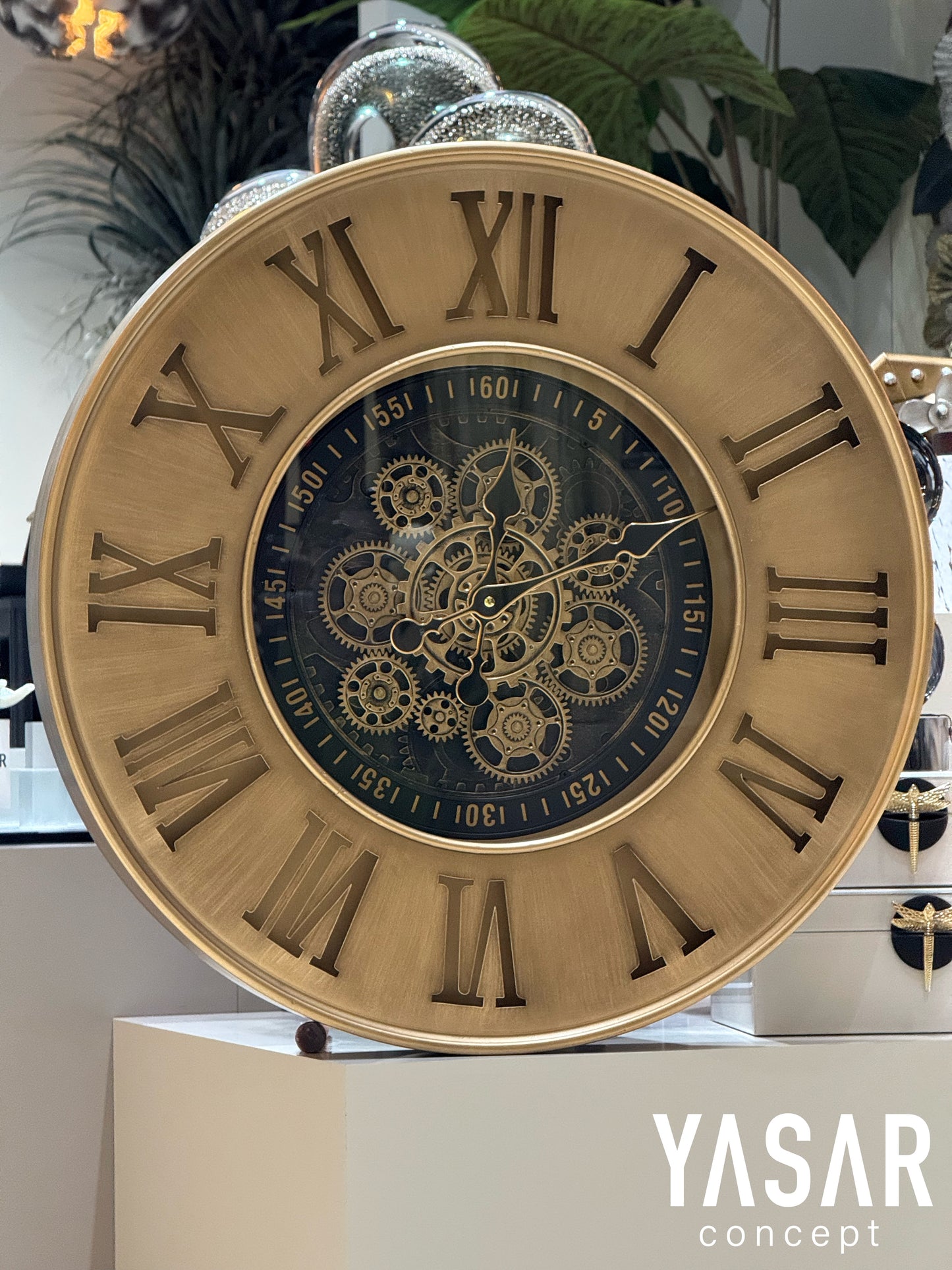 Gearvieilli Metal Çarklı Duvar Saati 60 Cm