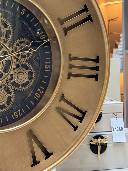 Gearvieilli Metal Çarklı Duvar Saati 60 Cm